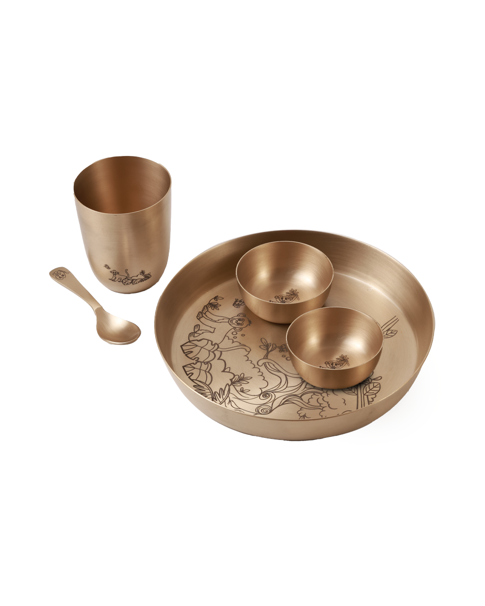 Little Royals Brass Thali Set