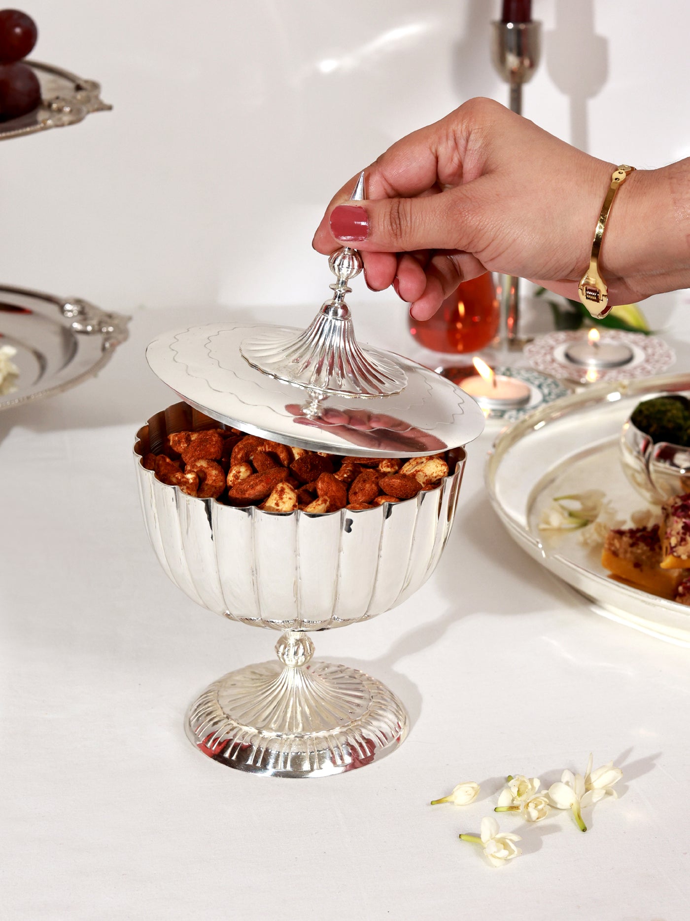 Regal Charm Silver Nut Bowl
