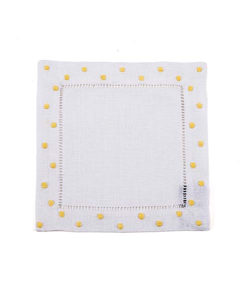 Perennially Polka Cocktail Napkin - Yellow