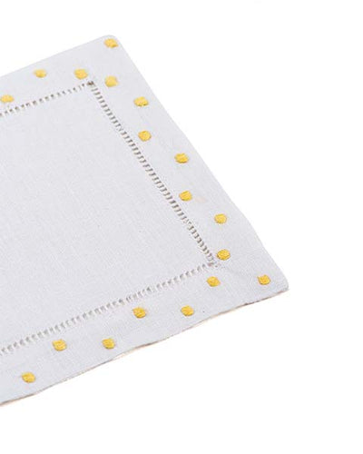 Perennially Polka Cocktail Napkin - Yellow