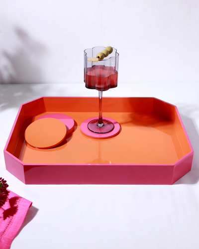 Tangerine Coasters - Set of 4