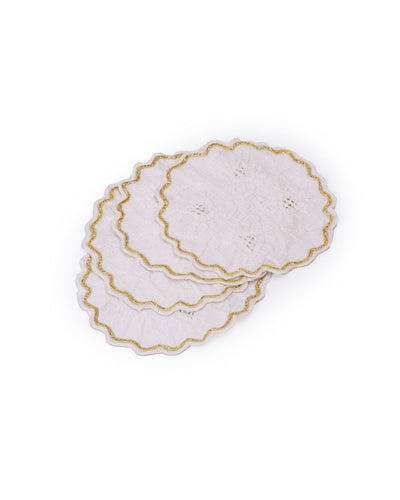 Gota Chikankari Coasters Set of 4