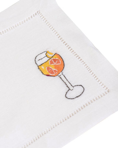 WINE GLASS Transparent & Sangria Cocktail Napkin - Set of 2