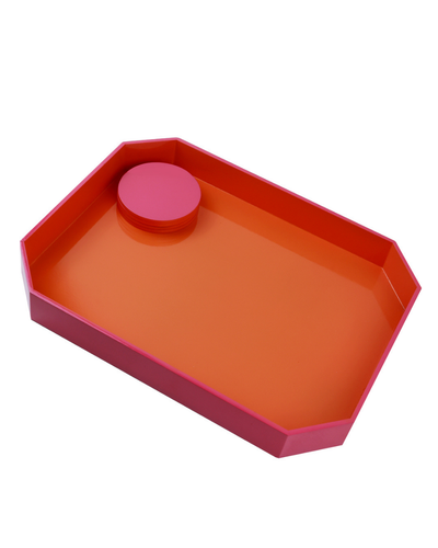 Tangerine Tray & Coasters Set of 4