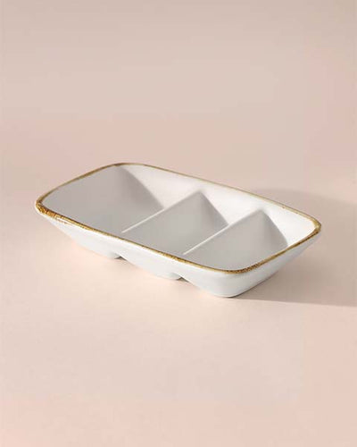 Gold Splatter 3-Section Dip Bowl