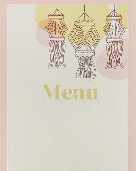 Menu Cards - Diwali Lights - Set of 10