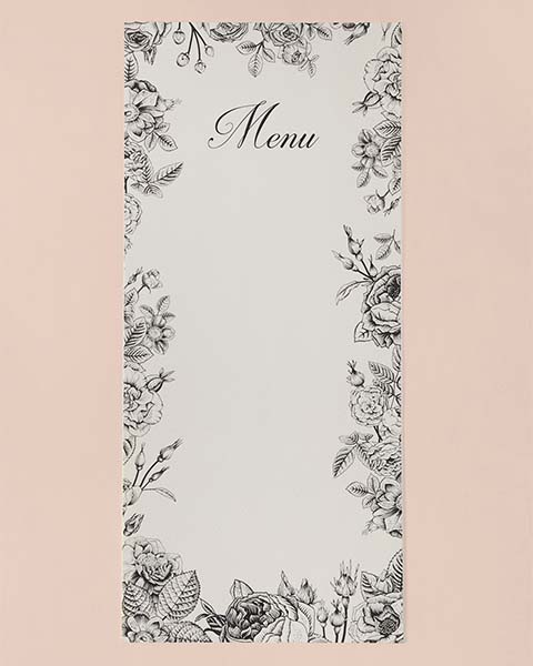 Menu Cards - Monochrome - Set of 10