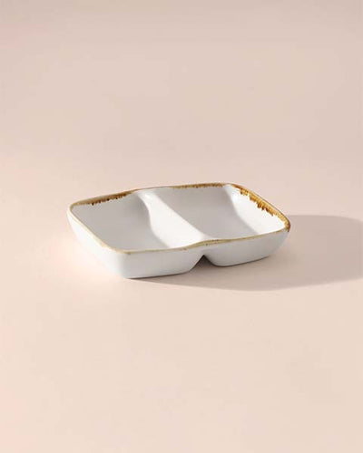 Gold Splatter 2-Section Dip Bowl