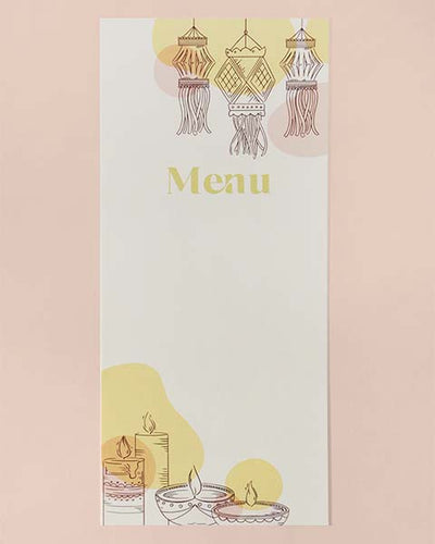 Menu Cards - Diwali Lights - Set of 10