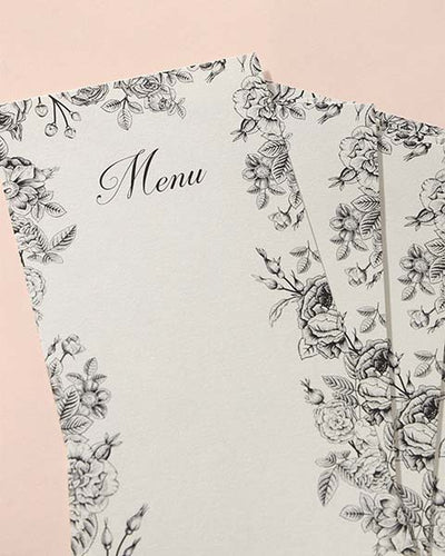 Menu Cards - Monochrome - Set of 10