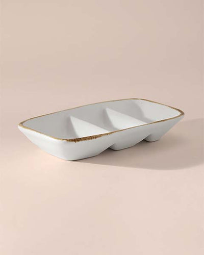 Gold Splatter 3-Section Dip Bowl