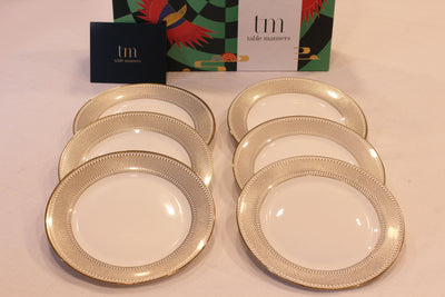 Gold Rim Dinner Plate - set of 6