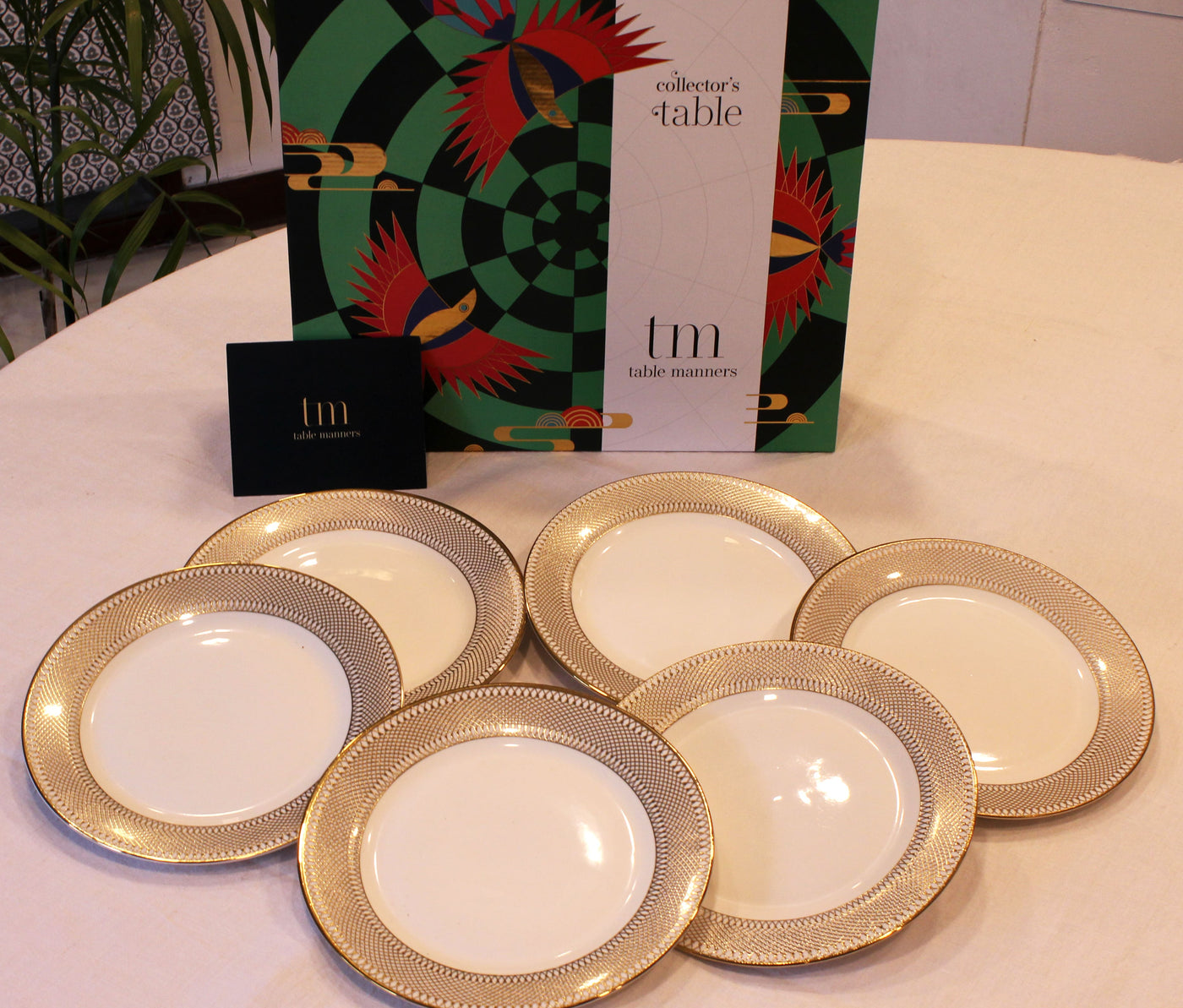 Gold Rim Dessert Plate - Set of 6