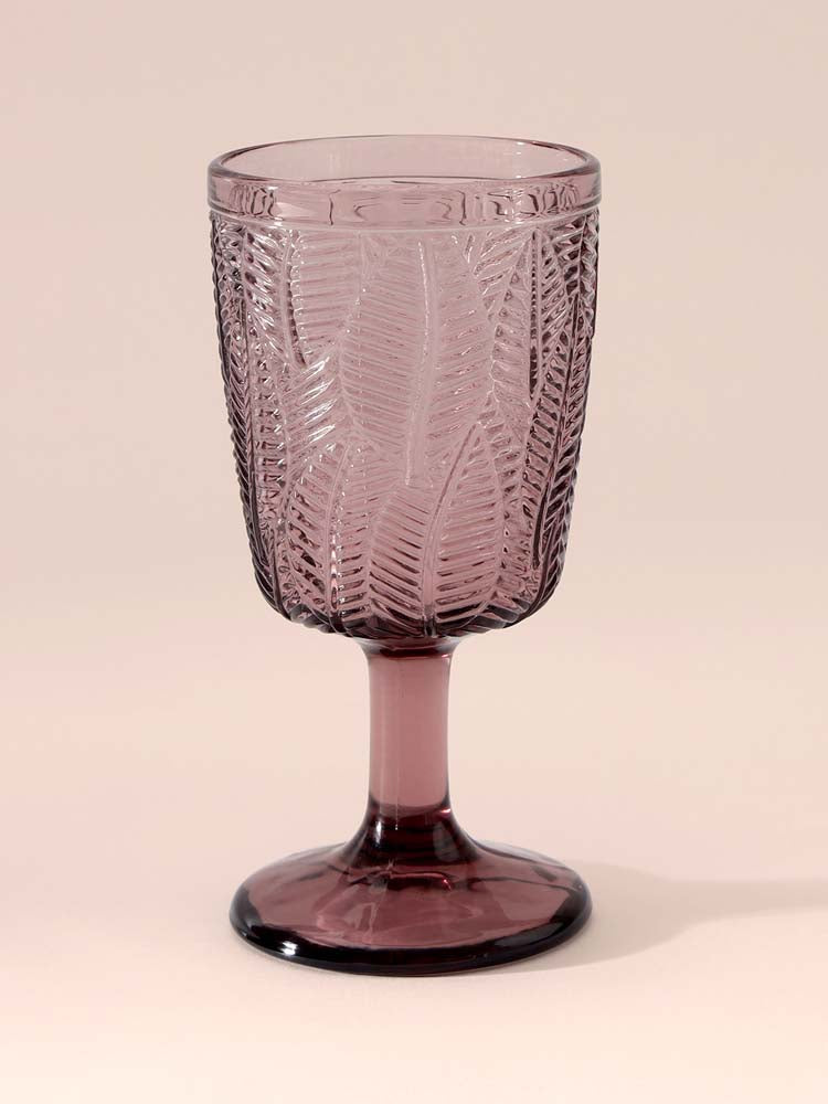 Tropical Moss Wine Glass - Mauve